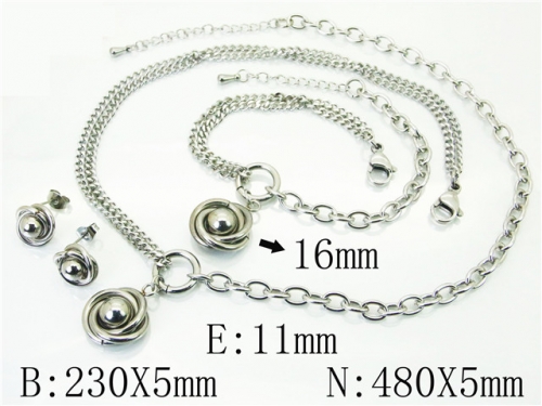 HY Wholesale Jewelry Sets 316L Stainless Steel Earrings Necklace Jewelry Set-HY59S2292HMW