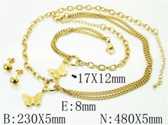 HY Wholesale Jewelry Sets 316L Stainless Steel Earrings Necklace Jewelry Set-HY59S2276HOQ