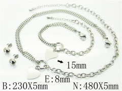 HY Wholesale Jewelry Sets 316L Stainless Steel Earrings Necklace Jewelry Set-HY59S2288HMW