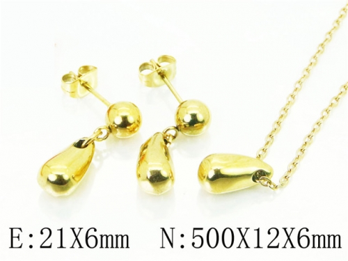 HY Wholesale Jewelry Sets 316L Stainless Steel Earrings Necklace Jewelry Set-HY91S1196OLF