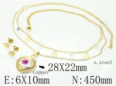 HY Wholesale Jewelry Sets 316L Stainless Steel Earrings Necklace Jewelry Set-HY26S0096HQQ