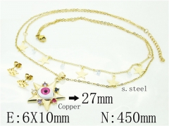 HY Wholesale Jewelry Sets 316L Stainless Steel Earrings Necklace Jewelry Set-HY26S0101HHL