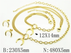HY Wholesale Jewelry Sets 316L Stainless Steel Earrings Necklace Jewelry Set-HY59S2282HOF
