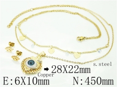 HY Wholesale Jewelry Sets 316L Stainless Steel Earrings Necklace Jewelry Set-HY26S0097HDD