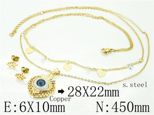 HY Wholesale Jewelry Sets 316L Stainless Steel Earrings Necklace Jewelry Set-HY26S0097HDD