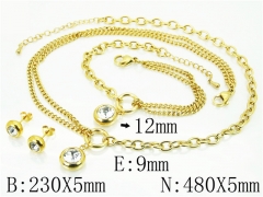 HY Wholesale Jewelry Sets 316L Stainless Steel Earrings Necklace Jewelry Set-HY59S2268HOQ