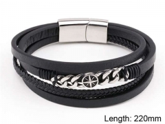 HY Wholesale Leather Jewelry Fashion Leather Bracelets-HY0114B122