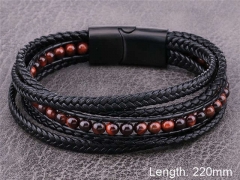 HY Wholesale Leather Jewelry Fashion Leather Bracelets-HY0114B007