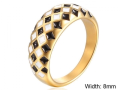 HY Wholesale Rings Jewelry 316L Stainless Steel Fashion Rings-HY0107R024