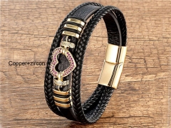 HY Wholesale Leather Jewelry Popular Leather Bracelets-HY0118B297