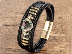 HY Wholesale Leather Jewelry Popular Leather Bracelets-HY0118B298