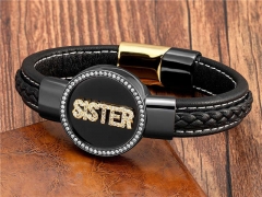 HY Wholesale Leather Jewelry Popular Leather Bracelets-HY0118B374
