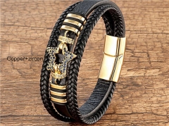 HY Wholesale Leather Jewelry Popular Leather Bracelets-HY0118B275