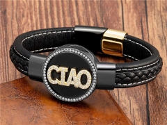 HY Wholesale Leather Jewelry Popular Leather Bracelets-HY0118B373