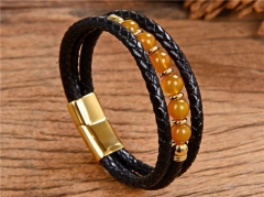 HY Wholesale Leather Jewelry Popular Leather Bracelets-HY0118B455