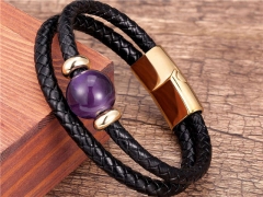 HY Wholesale Leather Jewelry Popular Leather Bracelets-HY0118B769