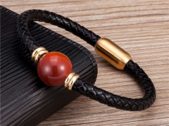 HY Wholesale Leather Jewelry Popular Leather Bracelets-HY0118B633