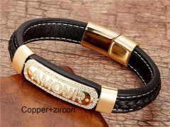 HY Wholesale Leather Jewelry Popular Leather Bracelets-HY0118B818