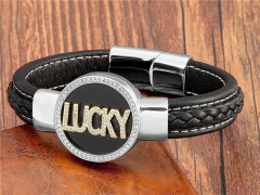 HY Wholesale Leather Jewelry Popular Leather Bracelets-HY0118B348