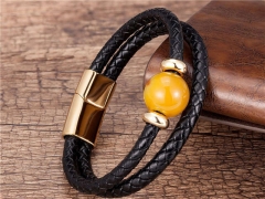 HY Wholesale Leather Jewelry Popular Leather Bracelets-HY0118B462