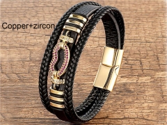 HY Wholesale Leather Jewelry Popular Leather Bracelets-HY0118B938