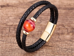 HY Wholesale Leather Jewelry Popular Leather Bracelets-HY0118B460