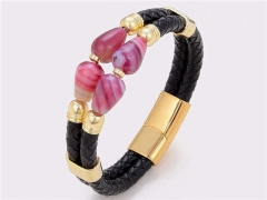 HY Wholesale Leather Jewelry Popular Leather Bracelets-HY0118B555