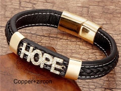 HY Wholesale Leather Jewelry Popular Leather Bracelets-HY0118B908