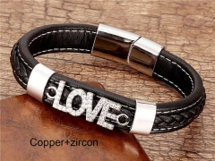 HY Wholesale Leather Jewelry Popular Leather Bracelets-HY0118B912