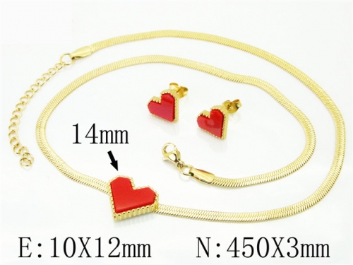 HY Wholesale Jewelry 316L Stainless Steel Earrings Necklace Jewelry Set-HY34S0037MOE