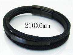 HY Wholesale Bracelets 316L Stainless Steel And Leather Jewelry Bracelets-HY23B0190HPZ