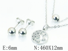 HY Wholesale Jewelry 316L Stainless Steel Earrings Necklace Jewelry Set-HY91S1273MS