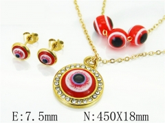 HY Wholesale Jewelry 316L Stainless Steel Earrings Necklace Jewelry Set-HY12S1224OR