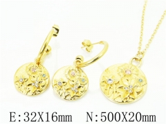 HY Wholesale Jewelry 316L Stainless Steel Earrings Necklace Jewelry Set-HY06S1098IIR