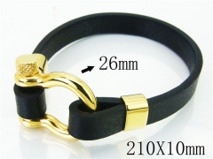 HY Wholesale Bracelets 316L Stainless Steel And Leather Jewelry Bracelets-HY23B0158HLC
