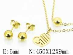 HY Wholesale Jewelry 316L Stainless Steel Earrings Necklace Jewelry Set-HY91S1376OA