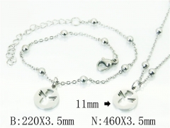 HY Wholesale Stainless Steel 316L Necklaces Bracelets Sets-HY91S1233HRR