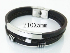 HY Wholesale Bracelets 316L Stainless Steel And Leather Jewelry Bracelets-HY23B0144HLE