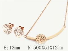 HY Wholesale Jewelry 316L Stainless Steel Earrings Necklace Jewelry Set-HY64S1296HJF