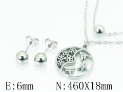 HY Wholesale Jewelry 316L Stainless Steel Earrings Necklace Jewelry Set-HY91S1247NQ