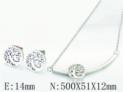 HY Wholesale Jewelry 316L Stainless Steel Earrings Necklace Jewelry Set-HY64S1294HHE