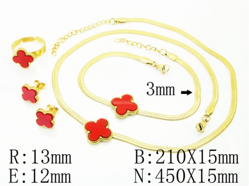 HY Wholesale Jewelry 316L Stainless Steel Earrings Necklace Jewelry Set-HY34S0048HLR