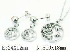 HY Wholesale Jewelry 316L Stainless Steel Earrings Necklace Jewelry Set-HY91S1293PT