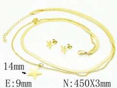 HY Wholesale Jewelry 316L Stainless Steel Earrings Necklace Jewelry Set-HY85S0367HEE