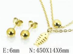 HY Wholesale Jewelry 316L Stainless Steel Earrings Necklace Jewelry Set-HY91S1377OQ