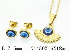 HY Wholesale Jewelry 316L Stainless Steel Earrings Necklace Jewelry Set-HY12S1243MLT