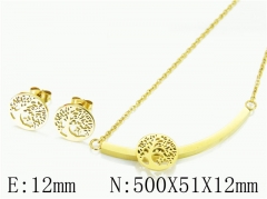 HY Wholesale Jewelry 316L Stainless Steel Earrings Necklace Jewelry Set-HY64S1295HIT