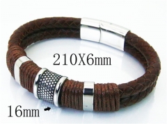 HY Wholesale Bracelets 316L Stainless Steel And Leather Jewelry Bracelets-HY23B0130HJW