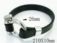 HY Wholesale Bracelets 316L Stainless Steel And Leather Jewelry Bracelets-HY23B0157HJF