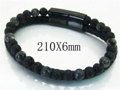 HY Wholesale Bracelets 316L Stainless Steel And Leather Jewelry Bracelets-HY23B0177HLD